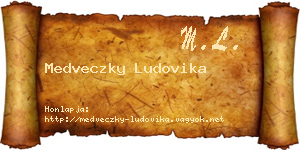 Medveczky Ludovika névjegykártya